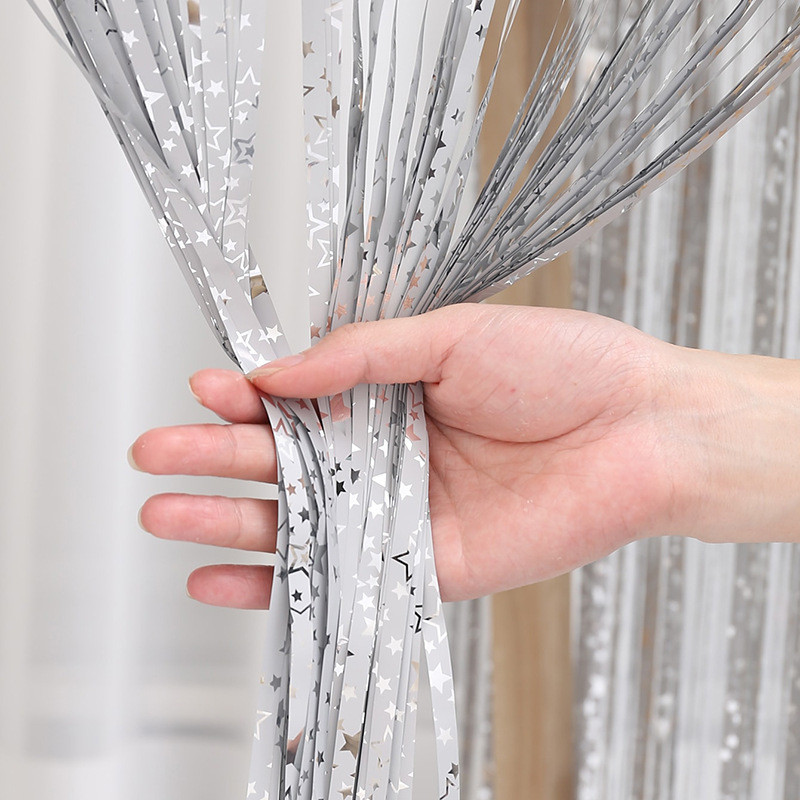 Дождик для фотозоны с принтом звездочек матовый 2 м на 1 м серебристый Киев - изображение 2