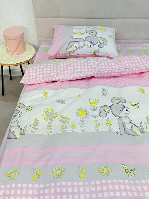 Ecotton Дитячий комплект постільної білизни Ecotton 110х140 см Рожевий Зайчик Коломия - фото 6