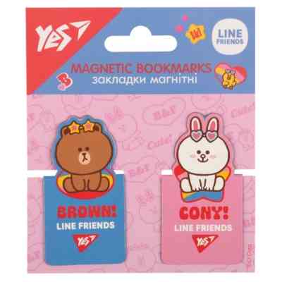 Закладки для книг Yes магнітні Line Friends, висікання, 2 шт (708399) Вінниця