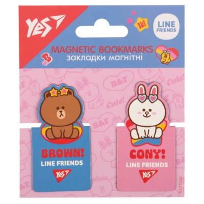 Закладки для книг Yes магнітні Line Friends, висікання, 2 шт (708399) Вінниця - фото 1