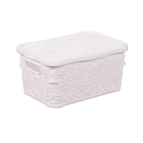 Кошик 1,25л mini з кришкою білий Lace ELIF Житомир - фото 1