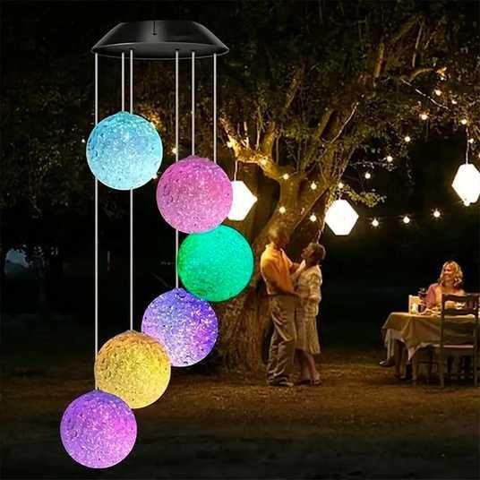 Садовая подвесная лампа MULTI 6 LED шаров солнечная гирлянда 7 цветов Одесса - изображение 5