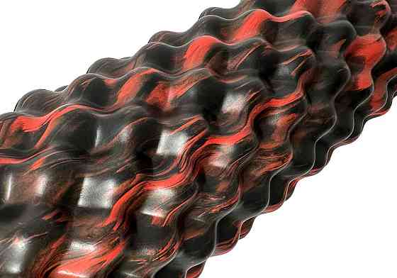 Масажний ролик EasyFit Bubbles 45 см Чорний-червоний Коломия