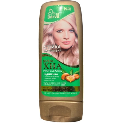 Хна Fito Barva Professional Индийская крем-хна в готовом виде 9.3 - Жемчужный блонд 140 мл (4820098542277) Винница - изображение 1