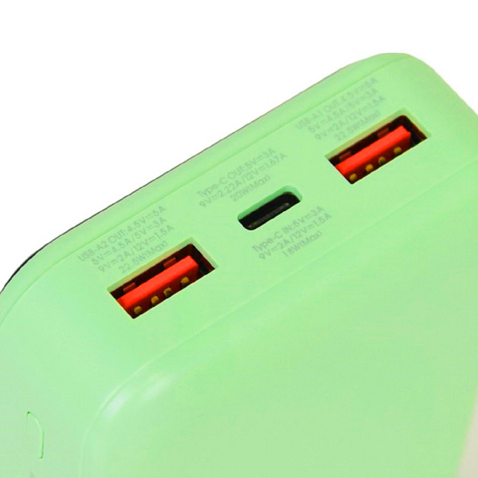 УМБ Remax RPP-521 20000 mAh 22.5W micro-USB Type-C швидке зарядження салатовий RPP521G Київ - фото 2