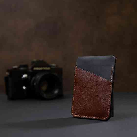 Чоловічий шкіряний картхолдер GRANDE PELLE 11364 Коричневий Київ