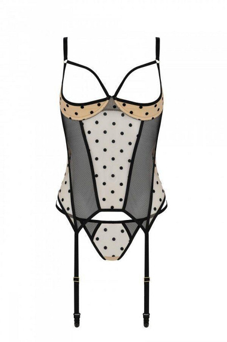 Корсет Passion MARINA CORSET, XXL/XXXL, beige, з відкритими чашками Sex Aura Київ - фото 3