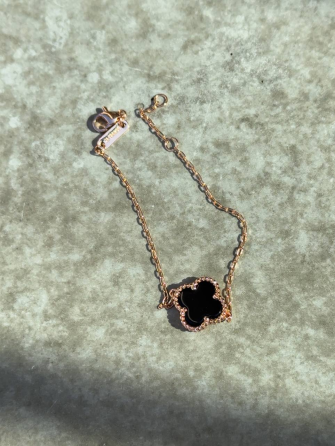Van Cleef набір 2 предмети сережки гвоздики та браслет / чорні / рожеве золото / проба, гравіювання Одеса