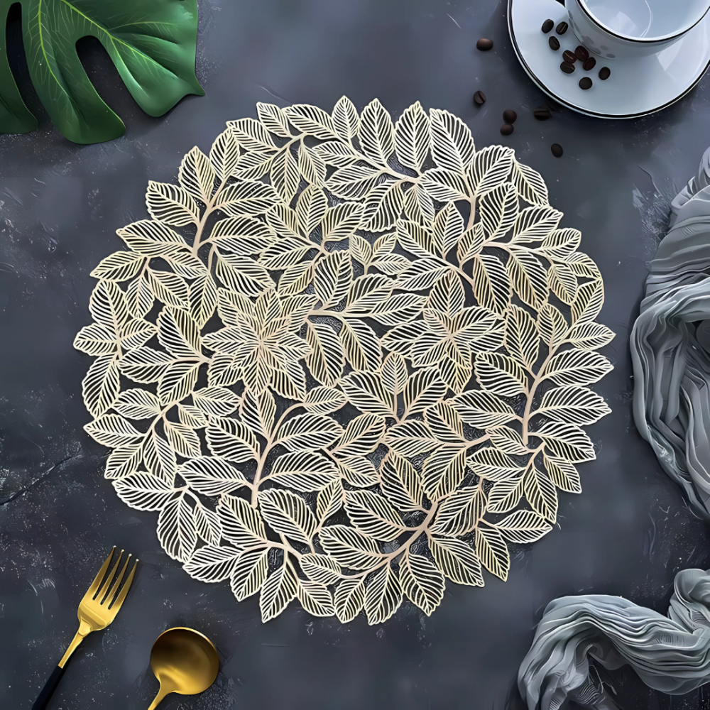 Сервировочная салфетка под горячее круглая, коврик сервировочный золотистый набор 2 шт Каменец-Подольский - изображение 1