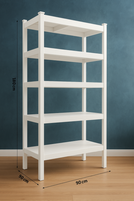 Чорний металевий стелаж з 5 регульованими полицями | 875 кг загального навантаження | 180х90х40 см | Міцний каркас, МДФ полиці, ст Львів - фото 2