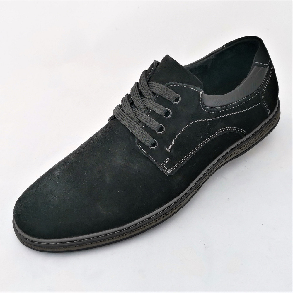 Мужские Мокасины Черные Замшевые Туфли Натуральная Кожа (размеры: 41) Видео Обзор - 65-Н Днепр - изображение 3