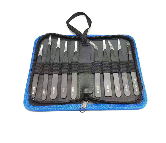 Набір пінцетів у холдері 10 шт., ESD 10-34 Полтава - фото 1