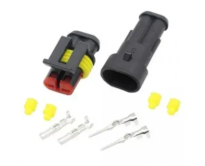 Разъёмы авто герметичные на 2 контакта, Superseal 1.5, комплект (штекер+гнездо) Полтава - изображение 1