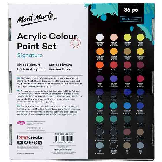 Краски акриловые для рисования Mont Marte Acrylic Colour Paint Set Signature 36pc x 36ml Каменец-Подольский