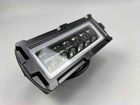 Фара LED прямокутна 6 Led діодів, 3D лінза, 9-32V, 6000К, IP67, led chip 3030, 50mm x 120mm, чітка межа світла Мукачево