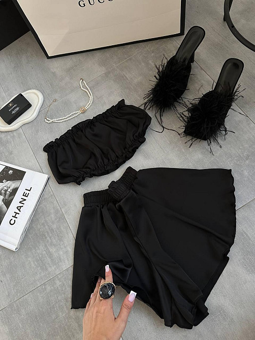 Жіноча піжама трійка: топ шорти і штани з шовку армані Одеса - фото 3