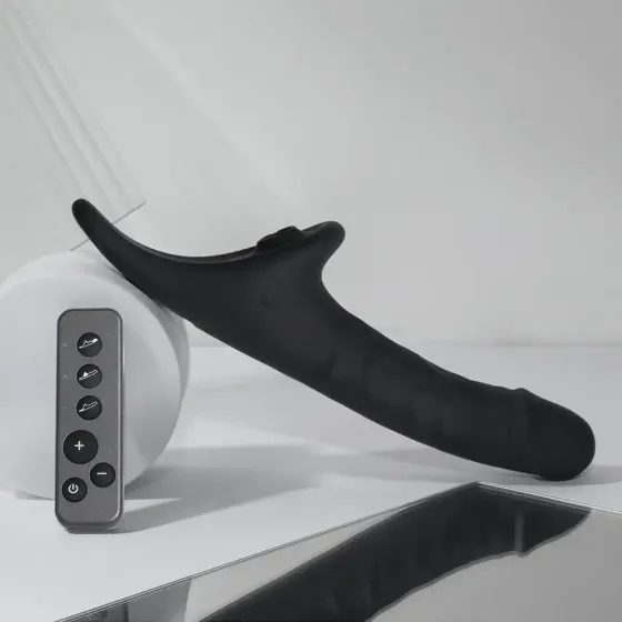 Вібронасадка для страпону з вакуумною стимуляцією Strap-On-Me Multi Orgasm Realistic Dildo XL Black Львов