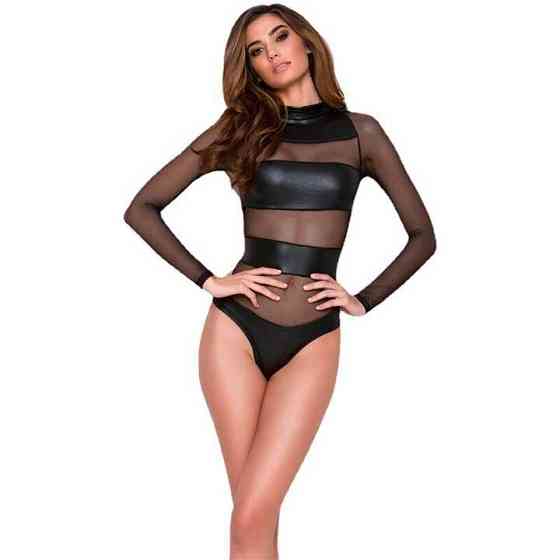 Ефектне латексне боді із сіточкою Вінниця