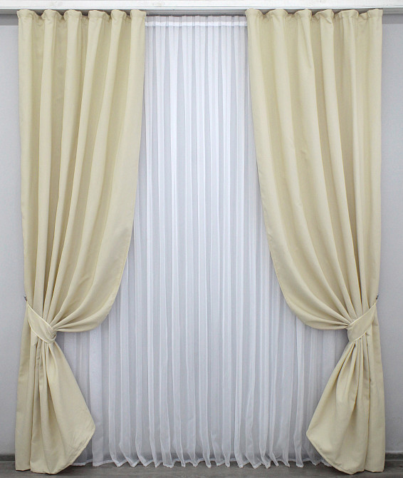 Комплект готовых штор VR-Textil Ibiza № 1185ш Кремовый 150х270 см 2 шт (33-0024) Киев - изображение 2