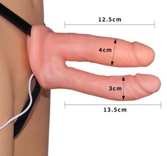 Страпон для подвійного проникнення - Vibrating Unisex Hollow Double Penetration 6" Sex Aura Київ