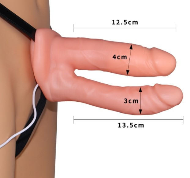Страпон для подвійного проникнення - Vibrating Unisex Hollow Double Penetration 6" Sex Aura Київ - фото 3