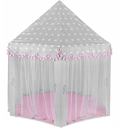Детская Палатка - домик игровой 6 входов с москитной сеткой Kruzzel (8772) Pink / Grey Нововолынск - изображение 2