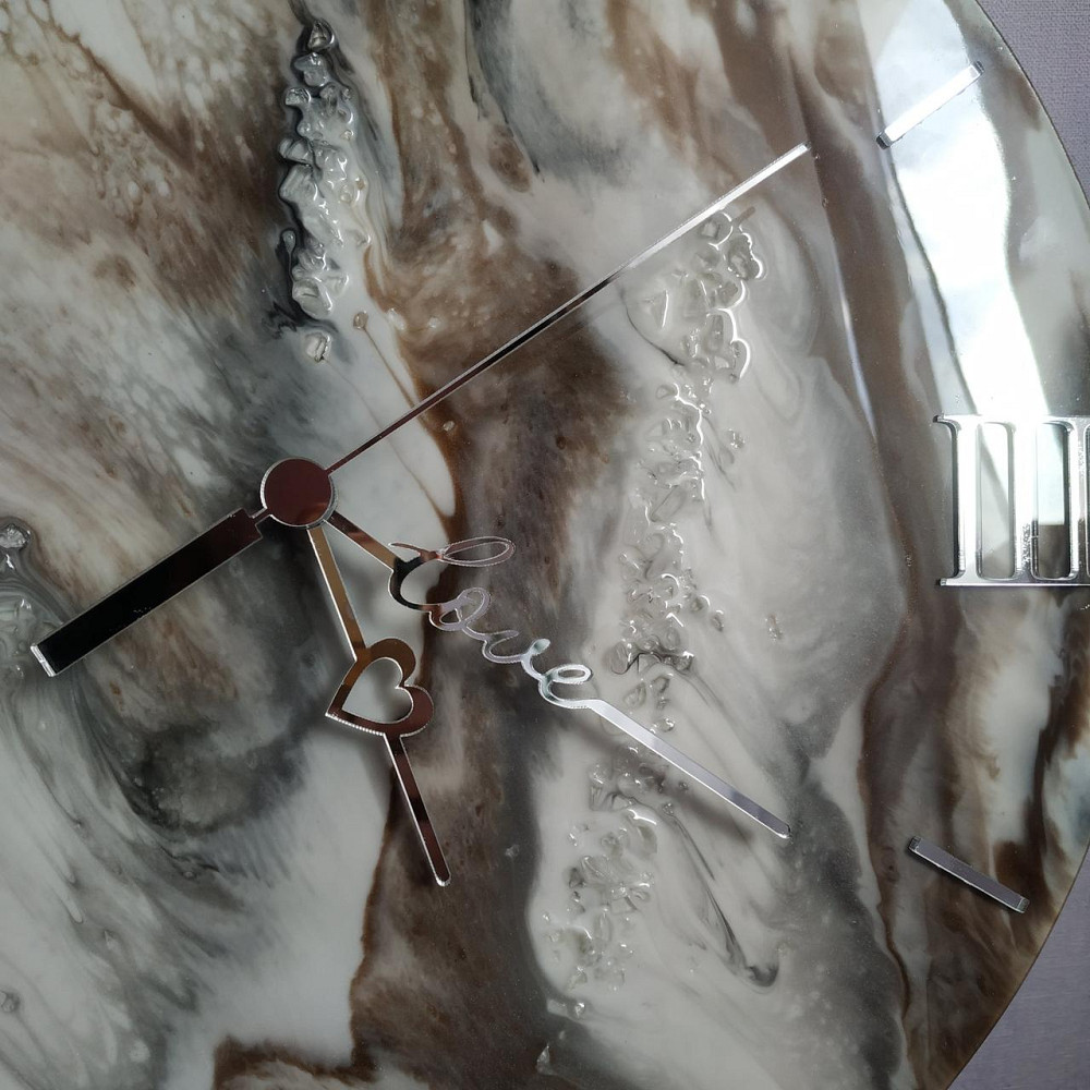 Часы настенные 40 см из эпоксидной смолы ручной работы Днепр - изображение 6