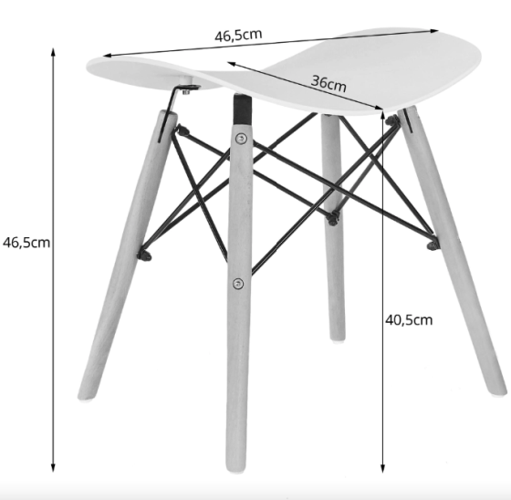 Табурет Leobert Corfu вигнутий у скандинавському стилі чорний Київ
