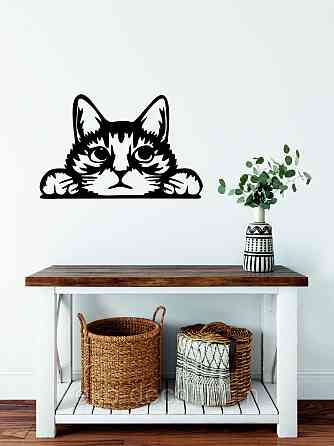 Декоративное настенное 3D Панно «Кот» Декор на стену с объемом (цена за 1 шт) 90*58 см, Черный Киев