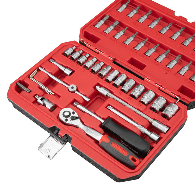 Набір інструментів 1/4" 48од (ET-6046SP) INTERTOOL ET-9048 Київ - фото 9