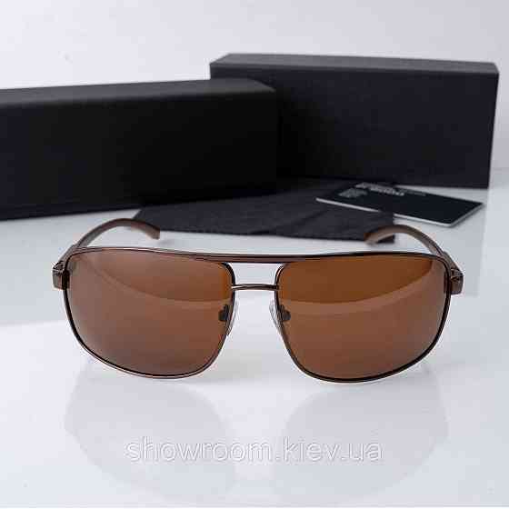 Стильні чоловічі окуляри з поляризацією Polarized (133) коричневі Київ