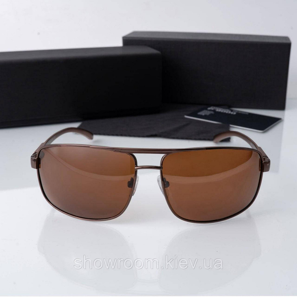 Стильні чоловічі окуляри з поляризацією Polarized (133) коричневі Київ - фото 2