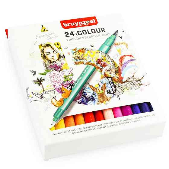 Набір лінерів-пензлів BRUSHPEN двосторонніх 24кол Bruynzeel Київ