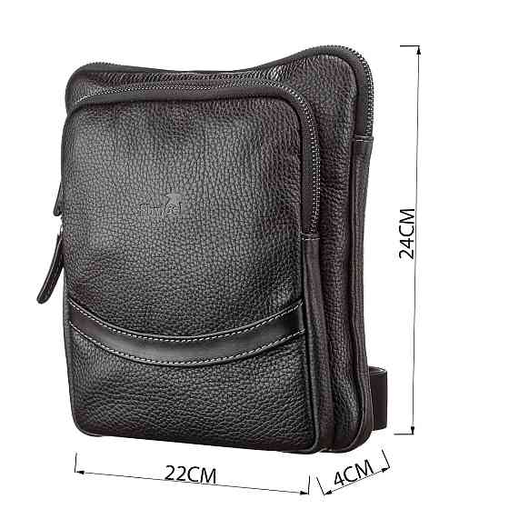 Сумка чоловіча SHVIGEL 11090 шкіряна Чорна Київ