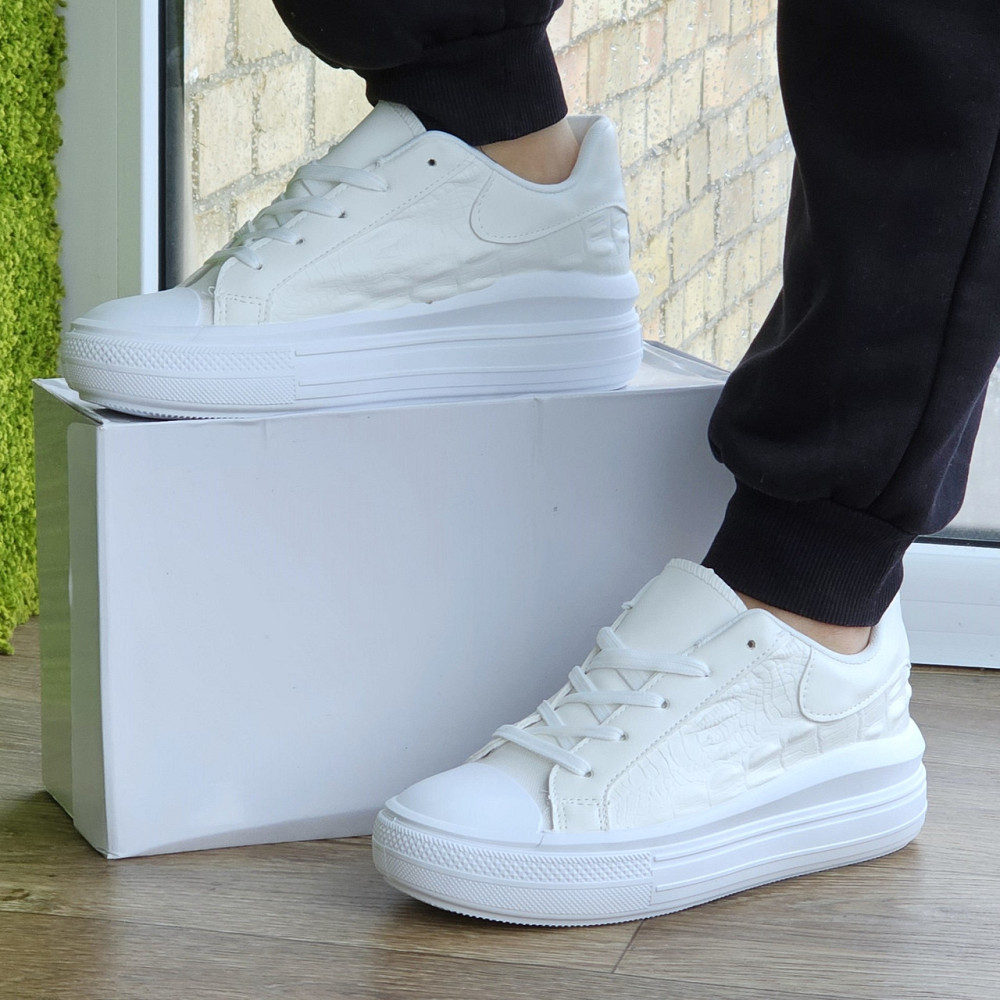 Жіночі Кросівки Кеди на Танкетці Білі Сліпони Мокасини на Платформі (розміри: 36,37,38,39,40,41) - 70-1 Дніпро - фото 10