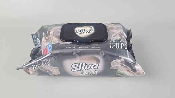 Влажная салфетка 120 шт с клапаном чёрная 