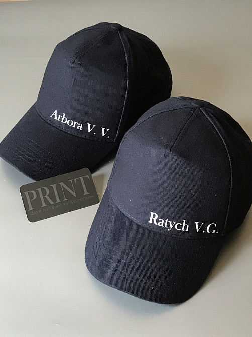 Черная хлопковая Кепка\Бейсболка с Вашими инициалами Черновцы - изображение 2