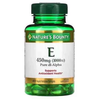 Вітамін Nature&apos;s Bounty Вітамін E швидкого вивільнення, 1000 МО, 450 мг, Vitamin E, 60 г (NRT-01799) Вінниця