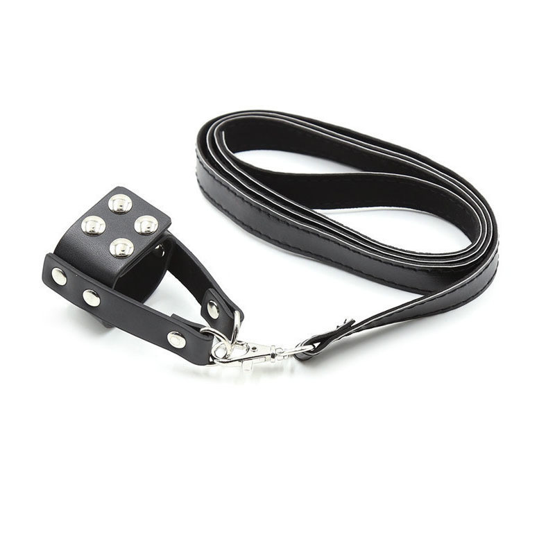 Чоловічий бандаж для витягування пеніса зі штучної шкіри 130 см чорний Вінниця - фото 1