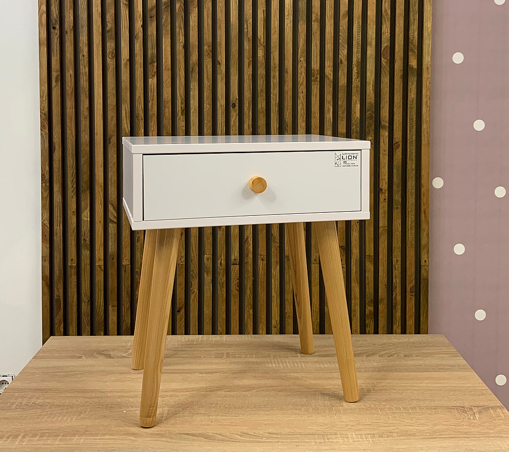 Тумба прикроватная LION Хьюге-4 Нимфея Альба (белый) (LION-041001) Днепр - изображение 6