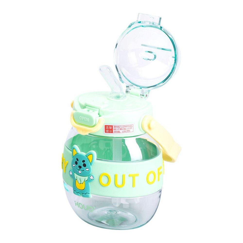 Дитяча пляшка для води 580 мл з трубочкою, зелена Київ - фото 2