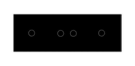 Розумний сенсорний ZigBee вимикач 4 сенсора (1-2-1) Livolo чорний скло (VL-C701Z/C702Z/C701Z-12) Коломыя