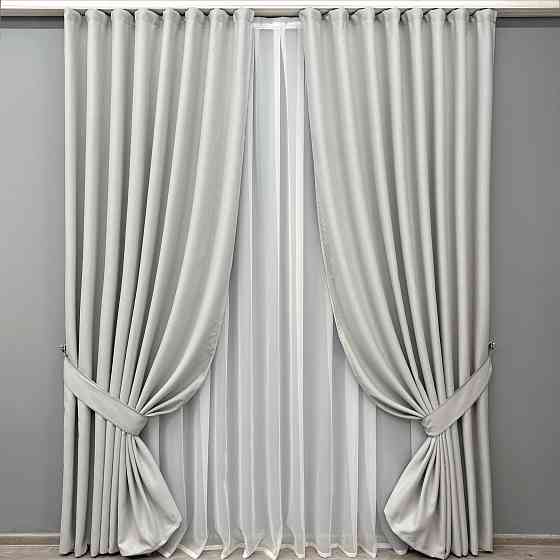 Комплект штор VR-Textil Блекаут двосторонній Scandi № 1898ш Попелястий 130х270 см 2 шт (39-154) Київ
