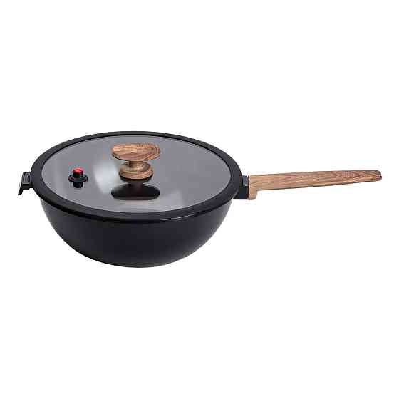 Алюмінієва сковорода 5.6 л з керамічним покриттям антипригарним Ø 30 см чорна MGC HP-4-460B Коломия