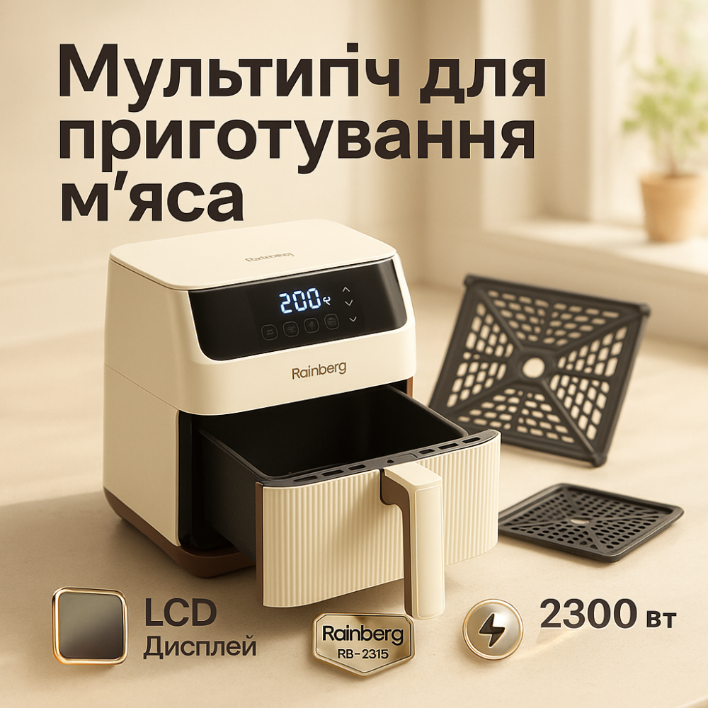 Аерофрітюрниця-мультипіч для дому, Домашня фритюрниця настільна, Безмасляна фритюрниця для кухні CP-76 Львів - фото 12