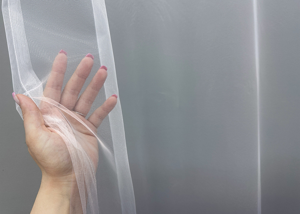 Тюль фатин "Омбре" з вишивкою та люрексом колір синій з білим 1762т Київ - фото 2