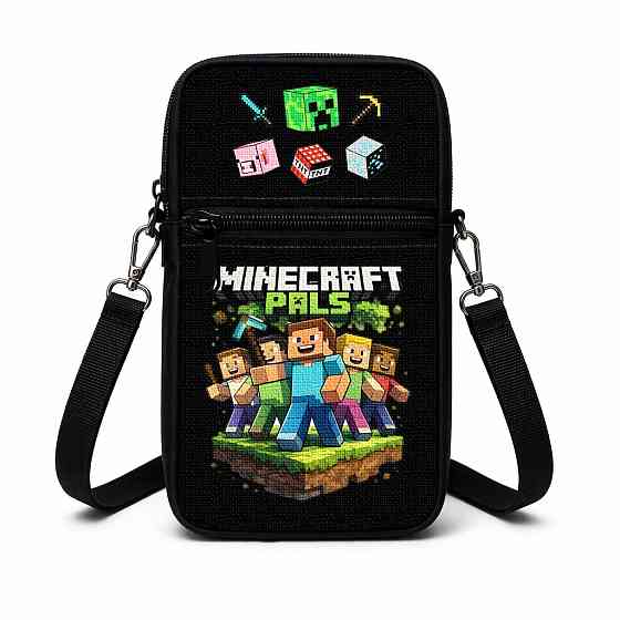 Сумка-чохол для телефону Minecraft,дитяча сумка через плече, водонепроникна міні-сумка (4763) Київ