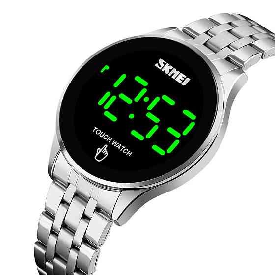 Чоловічий наручний світлодіодний годинник Skmei 1579 light (Сріблястий) Вінниця