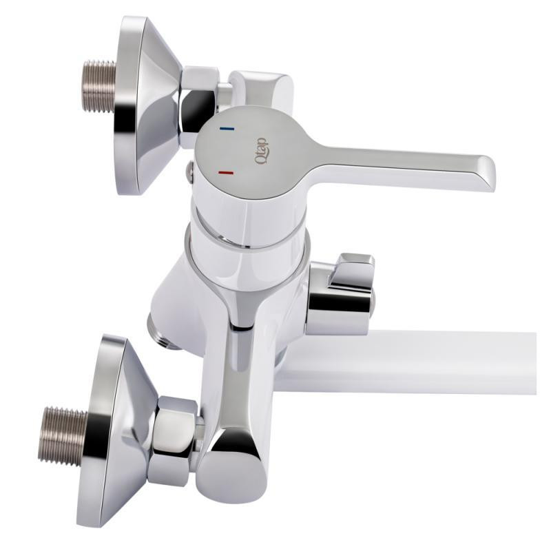 Смеситель для ванны с поворотным изливом, c душевым гарнитуром Qtap Grand QTGRAWCR005 Chrome/White Харьков - изображение 5