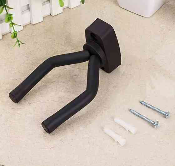 Настенный держатель для гитары 14 на 7 см черный Киев